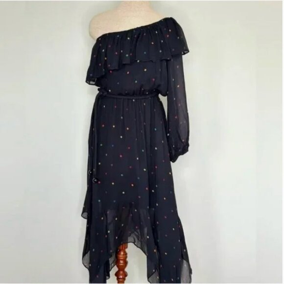 Farm Rio Black Dots One Shoulder Dress Size Medium NWT - Picture 3 of 15